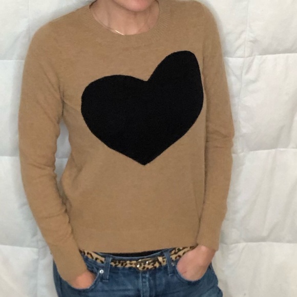 J. Crew Sweaters - J Crew Medium Black Heart Sweater